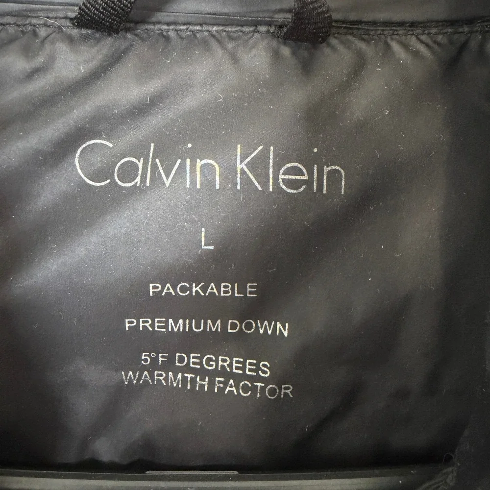 Calvin Klein Mens Puffer Jacket Large Packable Down Quilted Lightweight Travel